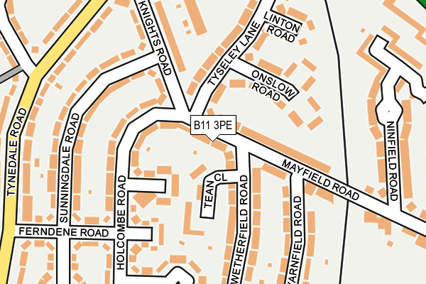 B11 3PE map - OS OpenMap – Local (Ordnance Survey)