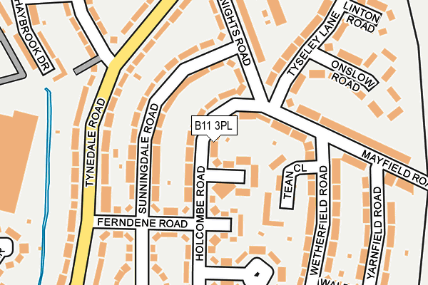 B11 3PL map - OS OpenMap – Local (Ordnance Survey)