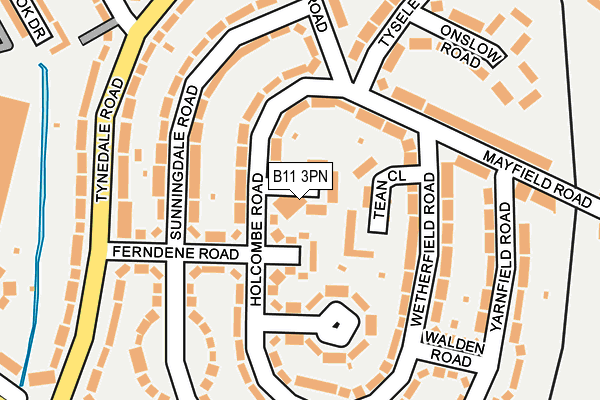 B11 3PN map - OS OpenMap – Local (Ordnance Survey)