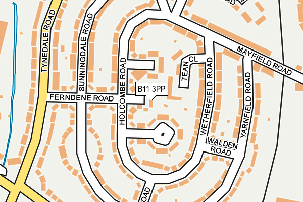 B11 3PP map - OS OpenMap – Local (Ordnance Survey)