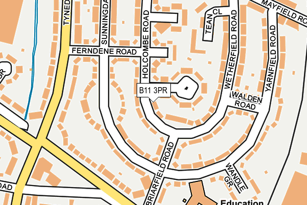 B11 3PR map - OS OpenMap – Local (Ordnance Survey)