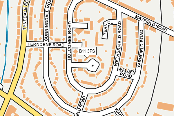 B11 3PS map - OS OpenMap – Local (Ordnance Survey)