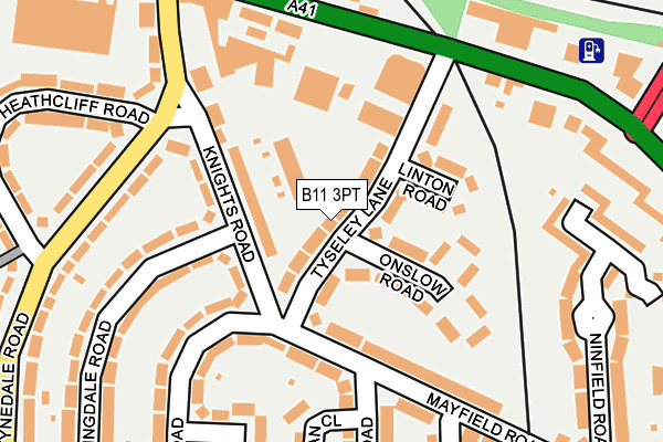 B11 3PT map - OS OpenMap – Local (Ordnance Survey)