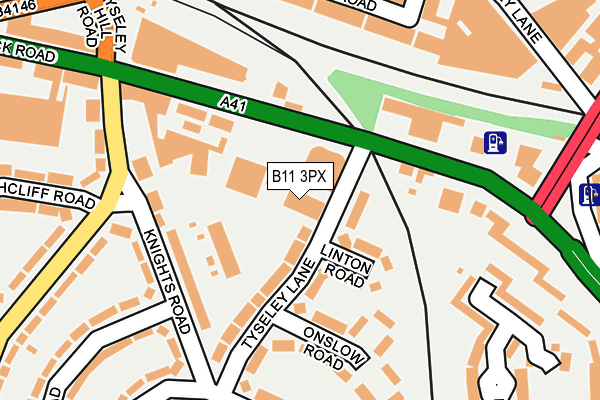 B11 3PX map - OS OpenMap – Local (Ordnance Survey)