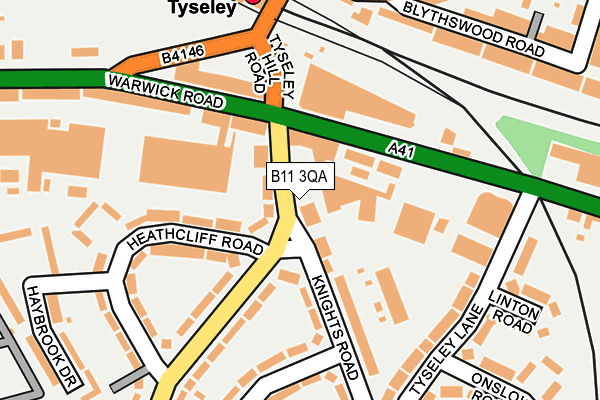 B11 3QA map - OS OpenMap – Local (Ordnance Survey)