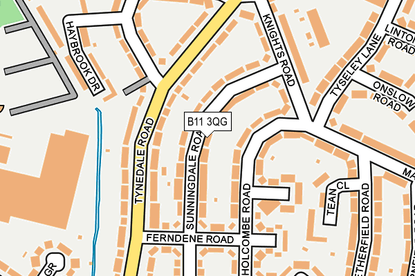 B11 3QG map - OS OpenMap – Local (Ordnance Survey)