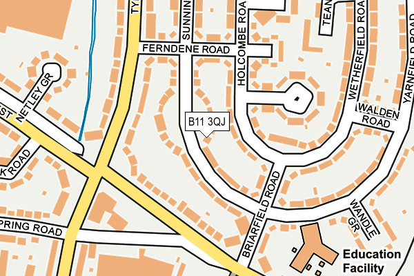 B11 3QJ map - OS OpenMap – Local (Ordnance Survey)