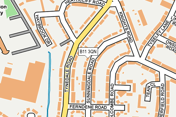 B11 3QN map - OS OpenMap – Local (Ordnance Survey)