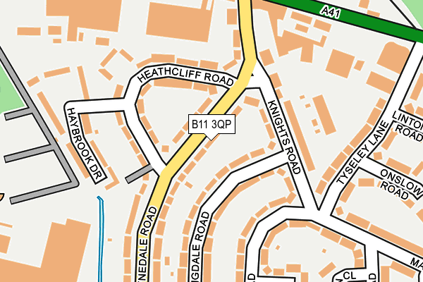 B11 3QP map - OS OpenMap – Local (Ordnance Survey)