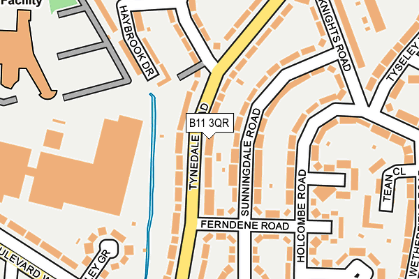 B11 3QR map - OS OpenMap – Local (Ordnance Survey)