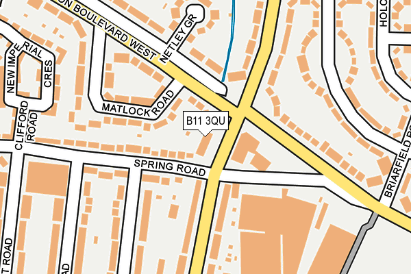 B11 3QU map - OS OpenMap – Local (Ordnance Survey)