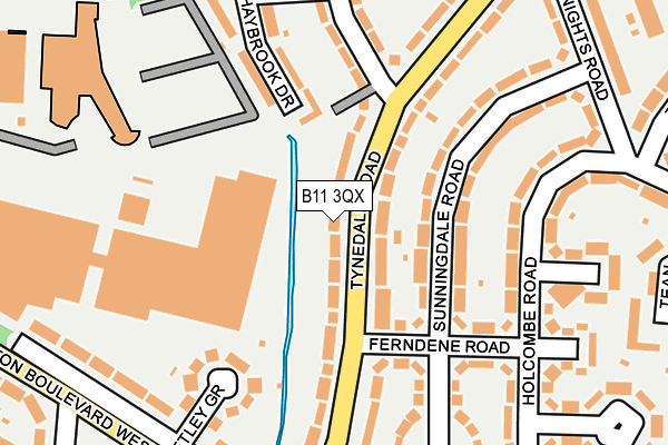 B11 3QX map - OS OpenMap – Local (Ordnance Survey)