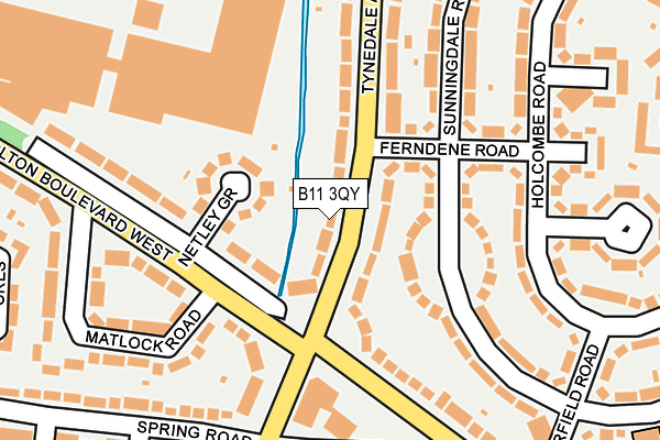 B11 3QY map - OS OpenMap – Local (Ordnance Survey)