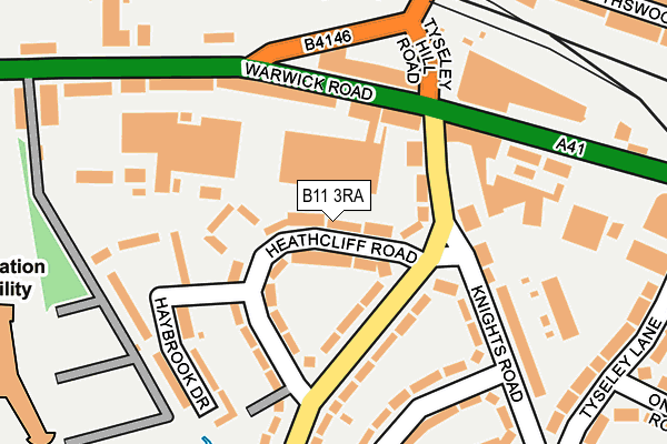 B11 3RA map - OS OpenMap – Local (Ordnance Survey)