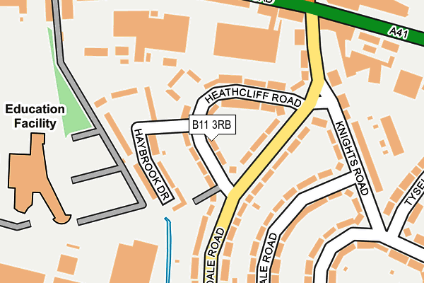 B11 3RB map - OS OpenMap – Local (Ordnance Survey)