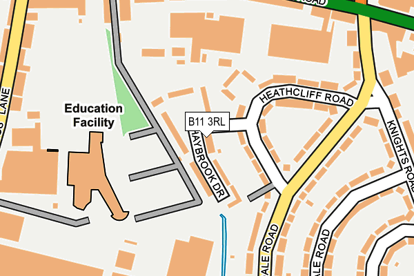 B11 3RL map - OS OpenMap – Local (Ordnance Survey)