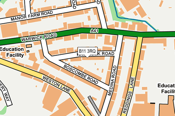 B11 3RQ map - OS OpenMap – Local (Ordnance Survey)