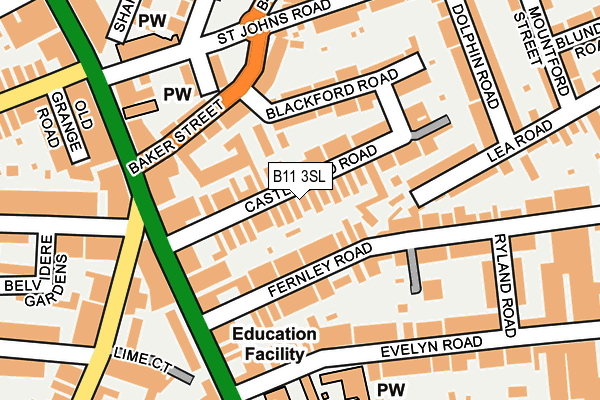 B11 3SL map - OS OpenMap – Local (Ordnance Survey)