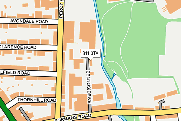 B11 3TA map - OS OpenMap – Local (Ordnance Survey)
