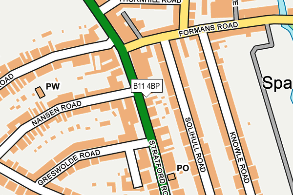 B11 4BP map - OS OpenMap – Local (Ordnance Survey)