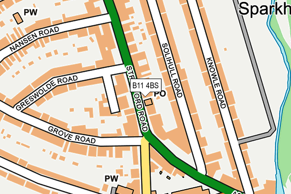 B11 4BS map - OS OpenMap – Local (Ordnance Survey)