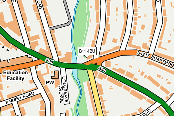 B11 4BU map - OS OpenMap – Local (Ordnance Survey)