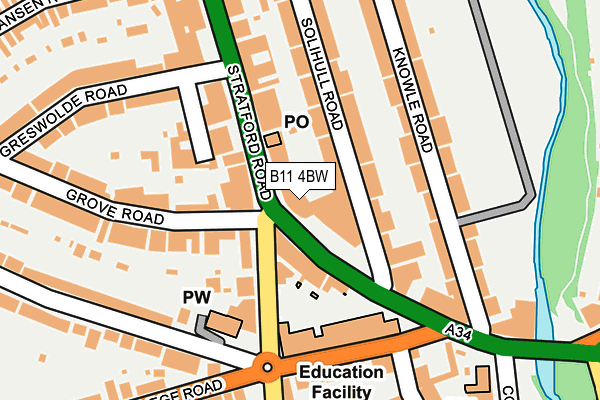 B11 4BW map - OS OpenMap – Local (Ordnance Survey)