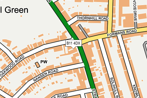 B11 4DX map - OS OpenMap – Local (Ordnance Survey)