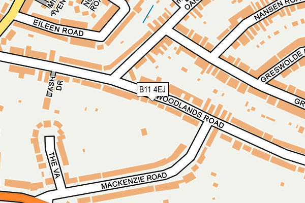 B11 4EJ map - OS OpenMap – Local (Ordnance Survey)