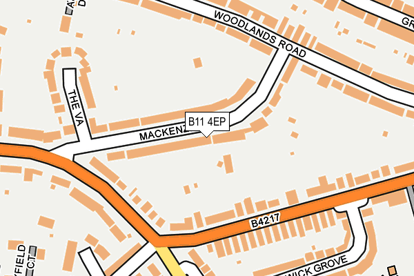 B11 4EP map - OS OpenMap – Local (Ordnance Survey)