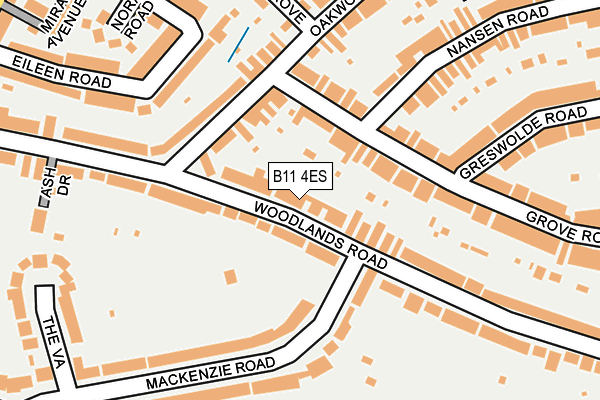 B11 4ES map - OS OpenMap – Local (Ordnance Survey)