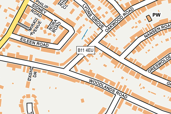 B11 4EU map - OS OpenMap – Local (Ordnance Survey)