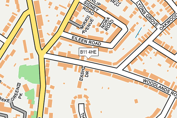 B11 4HE map - OS OpenMap – Local (Ordnance Survey)