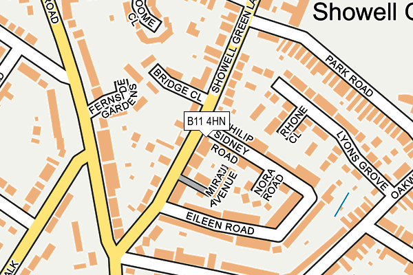 B11 4HN map - OS OpenMap – Local (Ordnance Survey)