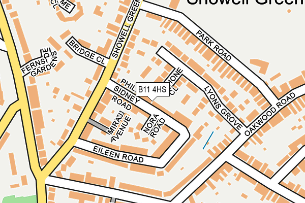 B11 4HS map - OS OpenMap – Local (Ordnance Survey)