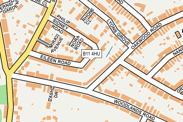 B11 4HU map - OS OpenMap – Local (Ordnance Survey)