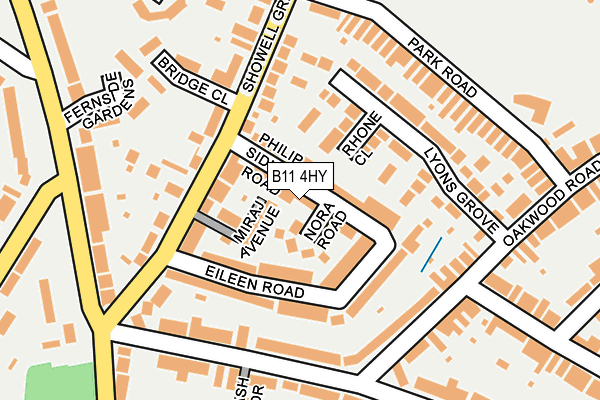 B11 4HY map - OS OpenMap – Local (Ordnance Survey)