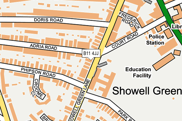 B11 4JJ map - OS OpenMap – Local (Ordnance Survey)