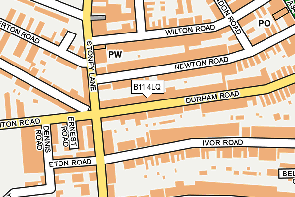 B11 4LQ map - OS OpenMap – Local (Ordnance Survey)