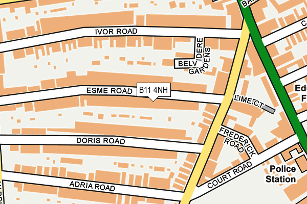 B11 4NH map - OS OpenMap – Local (Ordnance Survey)