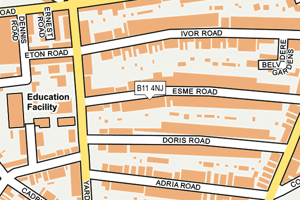 B11 4NJ map - OS OpenMap – Local (Ordnance Survey)