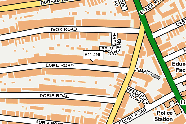 B11 4NL map - OS OpenMap – Local (Ordnance Survey)