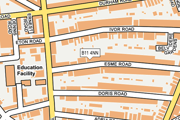 B11 4NN map - OS OpenMap – Local (Ordnance Survey)