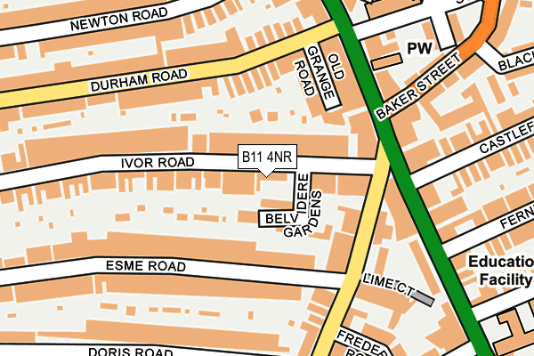 B11 4NR map - OS OpenMap – Local (Ordnance Survey)
