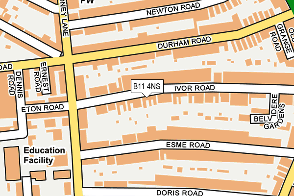 B11 4NS map - OS OpenMap – Local (Ordnance Survey)