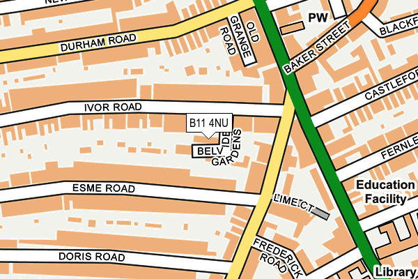 B11 4NU map - OS OpenMap – Local (Ordnance Survey)