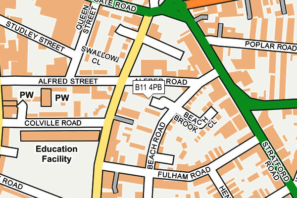 B11 4PB map - OS OpenMap – Local (Ordnance Survey)