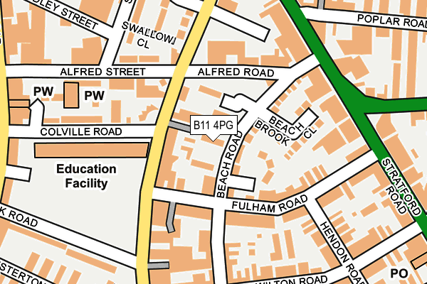 B11 4PG map - OS OpenMap – Local (Ordnance Survey)