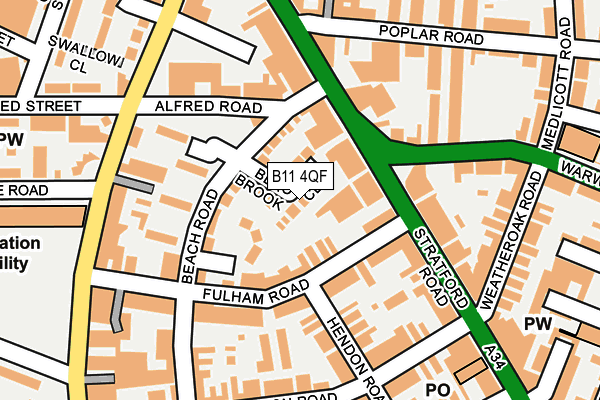 B11 4QF map - OS OpenMap – Local (Ordnance Survey)