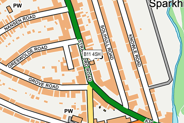 B11 4SH map - OS OpenMap – Local (Ordnance Survey)